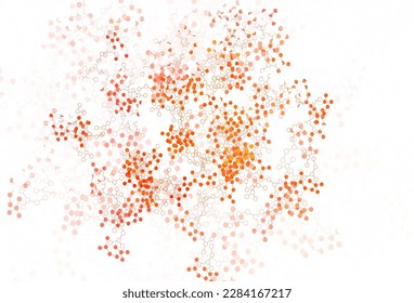 Light Red vector texture with artificial intelligence concept. Abstract illustration with links and dots of AI. Pattern for  poster, banner of technology.