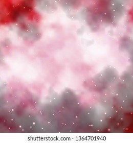Light Red vector texture with beautiful stars. Shining colorful illustration with small and big stars. Pattern for new year ad, booklets.