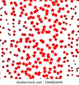 Light Red vector texture with beautiful stars. Blur decorative design in simple style with stars. Pattern for wrapping gifts.