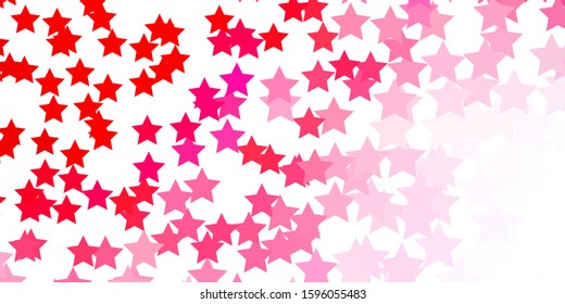 Light Red vector texture with beautiful stars. Modern geometric abstract illustration with stars. Theme for cell phones.