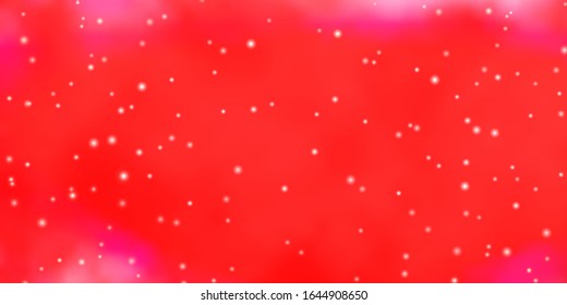 Light Red vector texture with beautiful stars. Shining colorful illustration with small and big stars. Design for your business promotion.