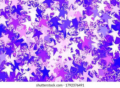 Light Red vector texture with beautiful stars. Shining colored illustration with stars. Best design for your ad, poster, banner.