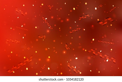 Light Red vector texture with birthday confetti. Blurred decorative design in anniversary style with confetti. Beautiful design for your business advert of anniversary.
