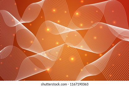 Light Red vector texture with birthday confetti. Beautiful colored illustration with ribbon in celebration style. The pattern can be used for carnival, festival leaflets.