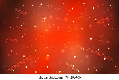 Light Red vector texture with birthday confetti. Decorative shining illustration with ribbons on abstract template. The pattern can be used for birthday gifts, congratulations.