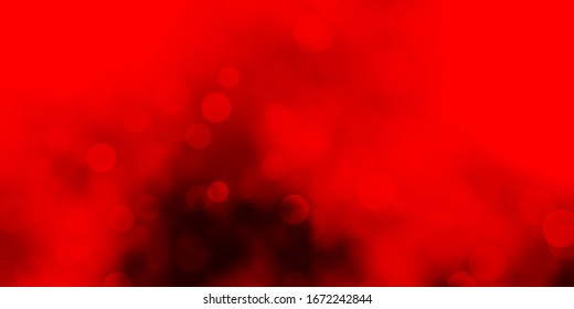 Light Red vector texture with circles. Colorful illustration with gradient dots in nature style. Design for posters, banners.