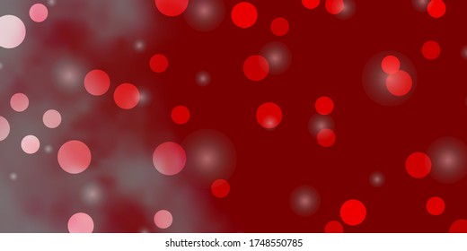Light Red vector texture with circles, stars. Abstract illustration with colorful shapes of circles, stars. Pattern for booklets, leaflets.