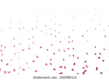 Light Red vector texture with colored currency signs. Modern abstract illustration with symbols of digital money. Template for ads of currency markets, bank loans.