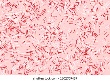 Light Red vector texture with colored lines, dots. Colorful shining illustration with lines on abstract template. Pattern for ad, booklets, leaflets.
