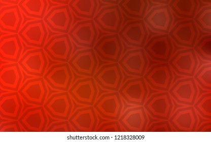 Light Red vector texture with colorful hexagons. Colorful hexagons on blur backdrop. Pattern for landing pages.