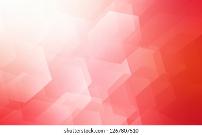 Light Red vector texture with colorful hexagons. Abstract illustration with colorful hexagons. New design for website's poster, banner.