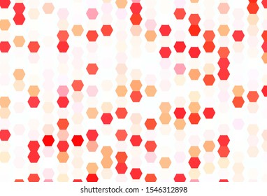 Light Red vector texture with colorful hexagons. Illustration of colored hexagons on blur surface. New template for your brand book.