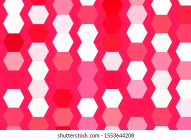 Light Red vector texture with colorful hexagons. Illustration with set of colorful hexagons. Design for your business advert.