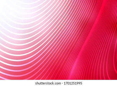 Light Red vector texture with curved lines. Colorful illustration in abstract style with gradient. Brand new design for your ad.