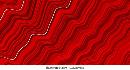 Light Red vector texture with curved lines. Creative illustration in halftone style with gradient. Abstract design for your web site.