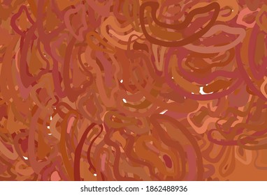 Light Red vector texture with curved lines. Colorful illustration in abstract style with gradient. Background for cell phone screens.
