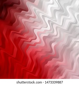 Light Red vector texture with curves. Colorful illustration in circular style with lines. Pattern for websites, landing pages.