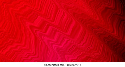 Light Red vector texture with curves. Brand new colorful illustration with bent lines. Design for your business promotion.