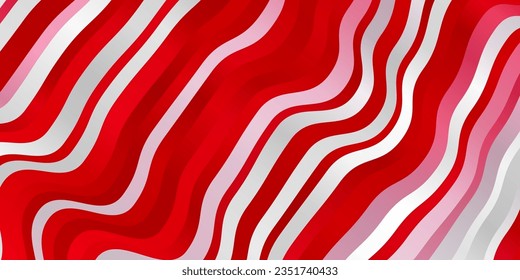 Light Red vector texture with curves. Colorful illustration in abstract style with bent lines. Pattern for business booklets, leaflets