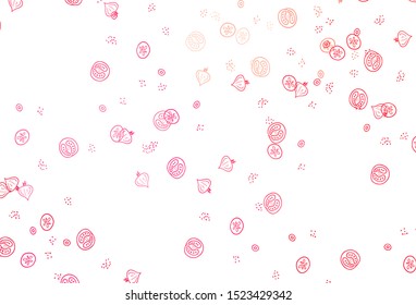 Light Red vector texture with delicious snacks. Abstract background with colorful Fast Food illustrations. Pattern for menu of cafes, bars, restaurants.