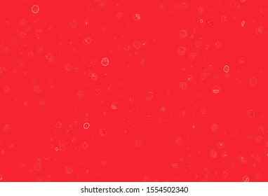 Light Red vector texture with delicious snacks. Glitter abstract sketch with gourmet food. Template for meal cooking in kitchen.