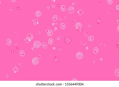 Light Red vector texture with delicious snacks. Glitter abstract sketch with gourmet food. Design for ad, poster, banner of cafes or restaurants.