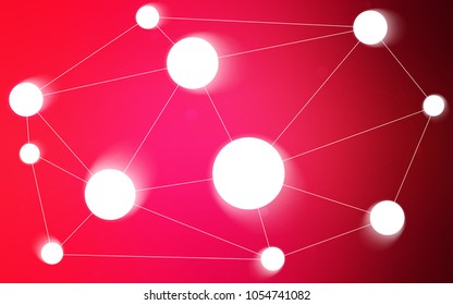 Light Red vector texture with disks, lines. Colorful illustration with circles and lines in futuristic style. Pattern can be used for futuristic ad, booklets.