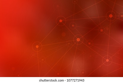 Light Red vector texture with disks, lines. Decorative design in abstract style with triangle structure. Pattern can be used for ads, leaflets.