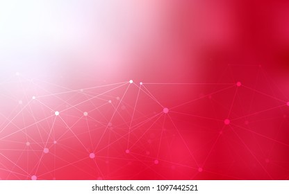 Light Red vector texture with disks, lines. Decorative design in abstract style with triangle structure. Pattern can be used for ads, leaflets.