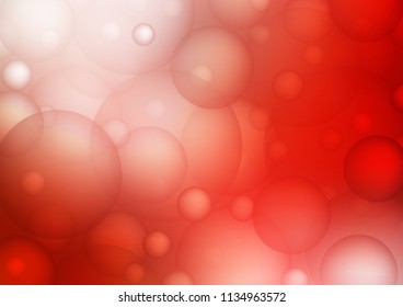 Light Red vector texture with disks. Abstract illustration with colored bubbles in nature style. The pattern can be used for ads, leaflets of liquid.