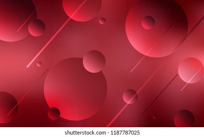 Light Red vector texture with disks. Blurred bubbles on abstract background with colorful gradient. Pattern can be used as texture of wallpapers.