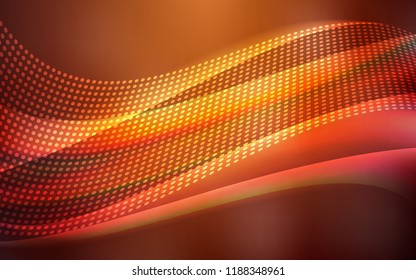 Light Red vector texture with disks, lines. Design with connection of dots and lines on colorful background. Pattern for trendy fabric, wallpapers.