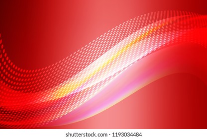 Light Red vector texture with disks, lines. Glitter abstract illustration with connection of triangle structure. Pattern for futuristic ad, booklets.