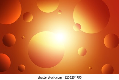 Light Red vector texture with disks. Blurred decorative design in abstract style with bubbles. Pattern can be used for beautiful websites.