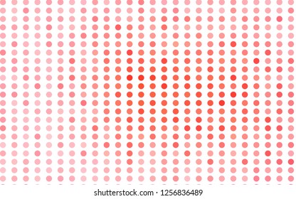 Light Red vector texture with disks. Illustration with set of shining colorful abstract circles. Pattern of water, rain drops.