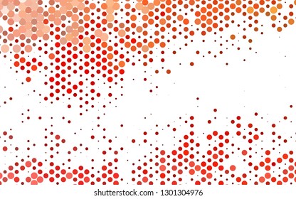 Light Red vector texture with disks. Glitter abstract illustration with blurred drops of rain. Pattern for ads, booklets.