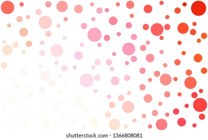 Light Red vector  texture with disks. Blurred decorative design in abstract style with bubbles. Pattern for textures of wallpapers.