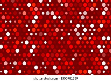 Light Red vector texture with disks. Blurred decorative design in abstract style with bubbles. Pattern of water, rain drops.