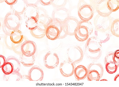 Light Red vector texture with disks. Beautiful colored illustration with blurred circles in nature style. Pattern for beautiful websites.