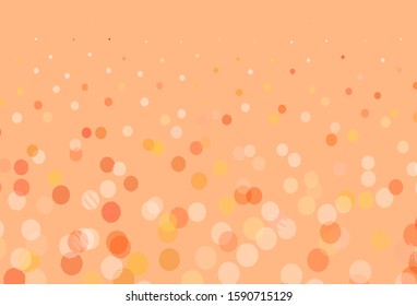 Light Red vector texture with disks. Blurred bubbles on abstract background with colorful gradient. Pattern for futuristic ad, booklets.