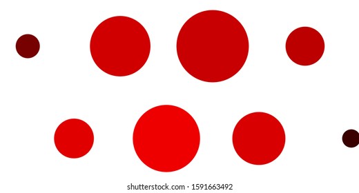 Light Red vector texture with disks. Abstract colorful disks on simple gradient background. Pattern for websites.