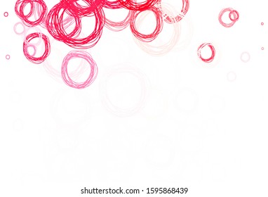 Light Red vector texture with disks. Illustration with set of shining colorful abstract circles. Pattern for textures of wallpapers.