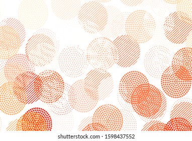 Light Red vector texture with disks. Blurred decorative design in abstract style with bubbles. Pattern for beautiful websites.