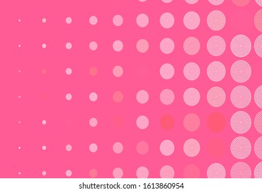 Light Red vector texture with disks. Modern abstract illustration with colorful water drops. Pattern for textures of wallpapers.
