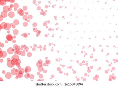 Light Red vector texture with disks. Blurred decorative design in abstract style with bubbles. Pattern for futuristic ad, booklets.