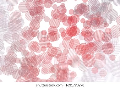 Light Red vector texture with disks. Abstract illustration with colored bubbles in nature style. New template for your brand book.