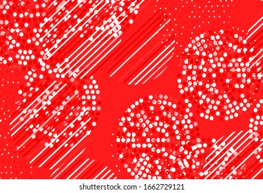 Light Red vector texture with disks. Blurred decorative design in abstract style with bubbles. Pattern for futuristic ad, booklets.