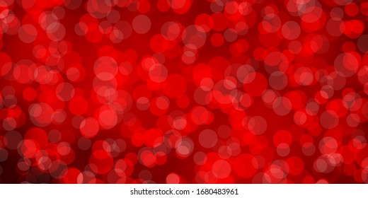 Light Red vector texture with disks. Glitter abstract illustration with colorful drops. Pattern for websites.
