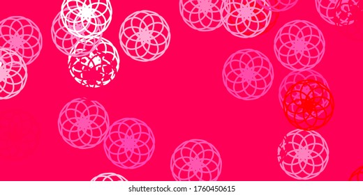Light Red vector texture with disks. Abstract decorative design in gradient style with bubbles. Pattern for business ads.