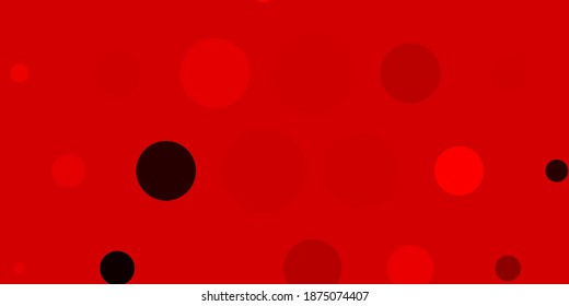 Light Red vector texture with disks. Illustration with set of shining colorful abstract spheres. Design for posters, banners.